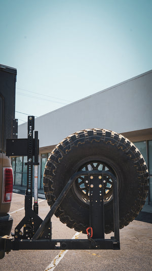 hitch rack swing out tire carrier  hi lift mount