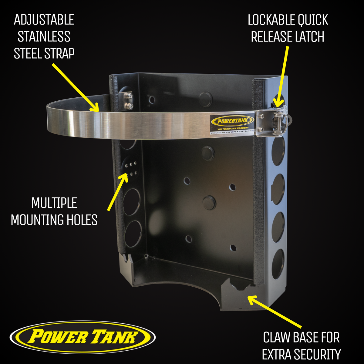 Strato LOCKER Bracket for 4.25 lb, 10 lb, 11 lb Steel Propane Tanks