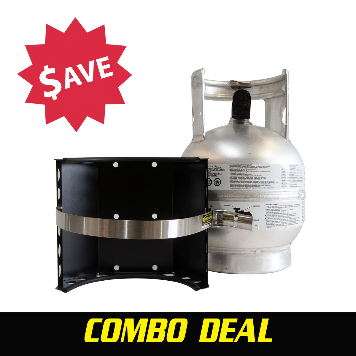 10 lb. Aluminum Propane Tank and Bracket Combo!