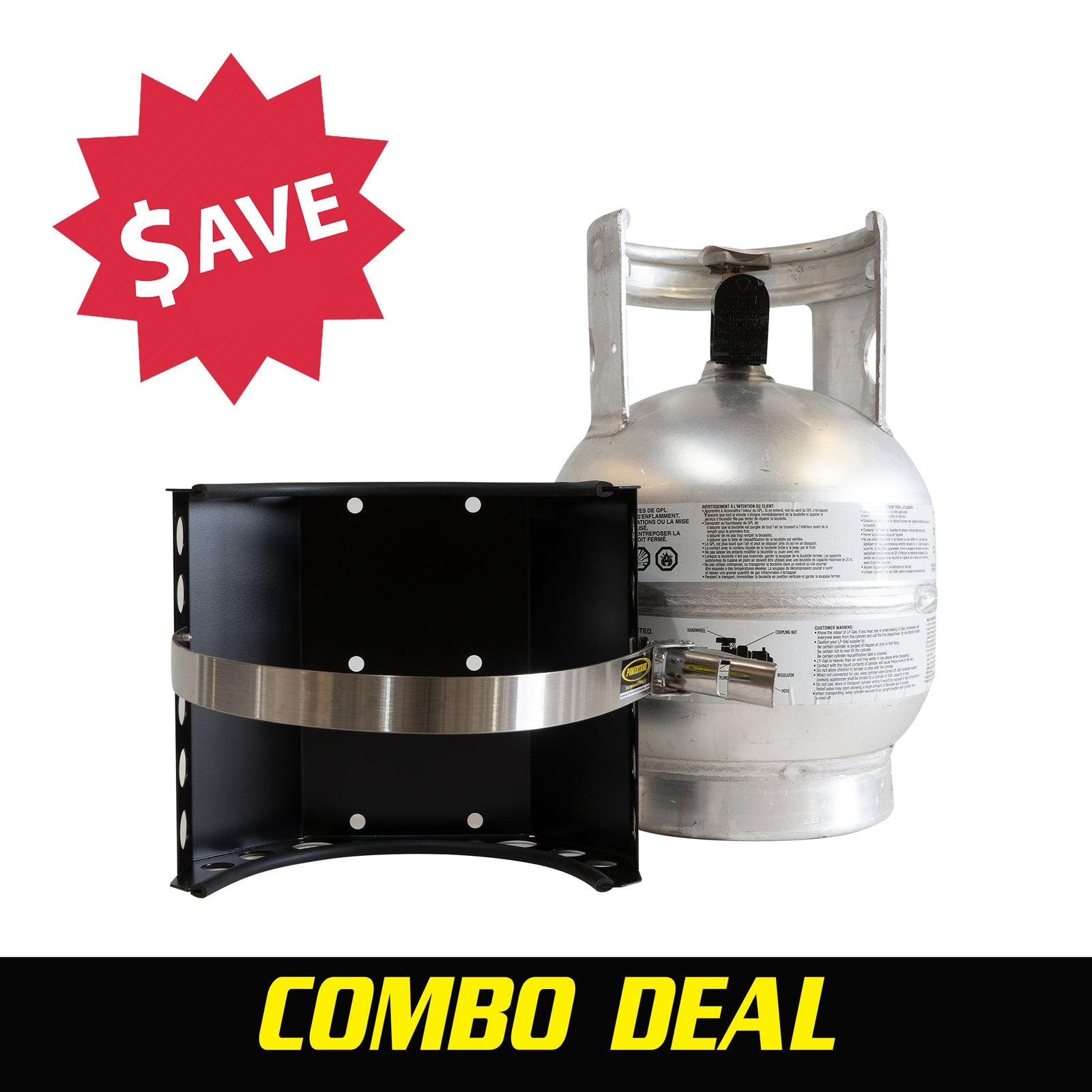 10 lb. Aluminum Propane Tank and Bracket Combo!