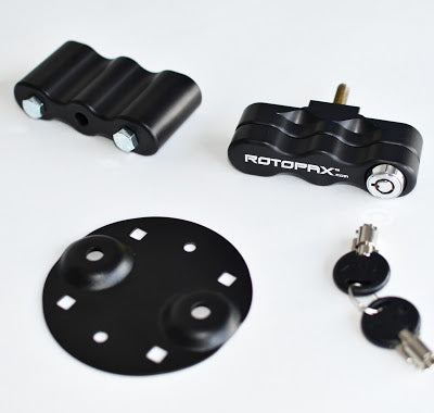 LOX Pack Mount with keys and attachment accessories set out on a white background 
