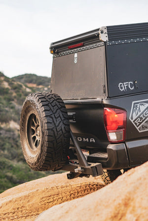 Toyota Tacoma hitch-mounted spare tire carrier